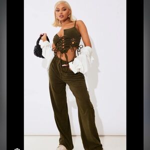 PLT Corduroy Olive Green Women's set